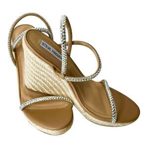 Steve Madden Women’s 10 Udell Embellished Espadrille Wedge Sandals NWT